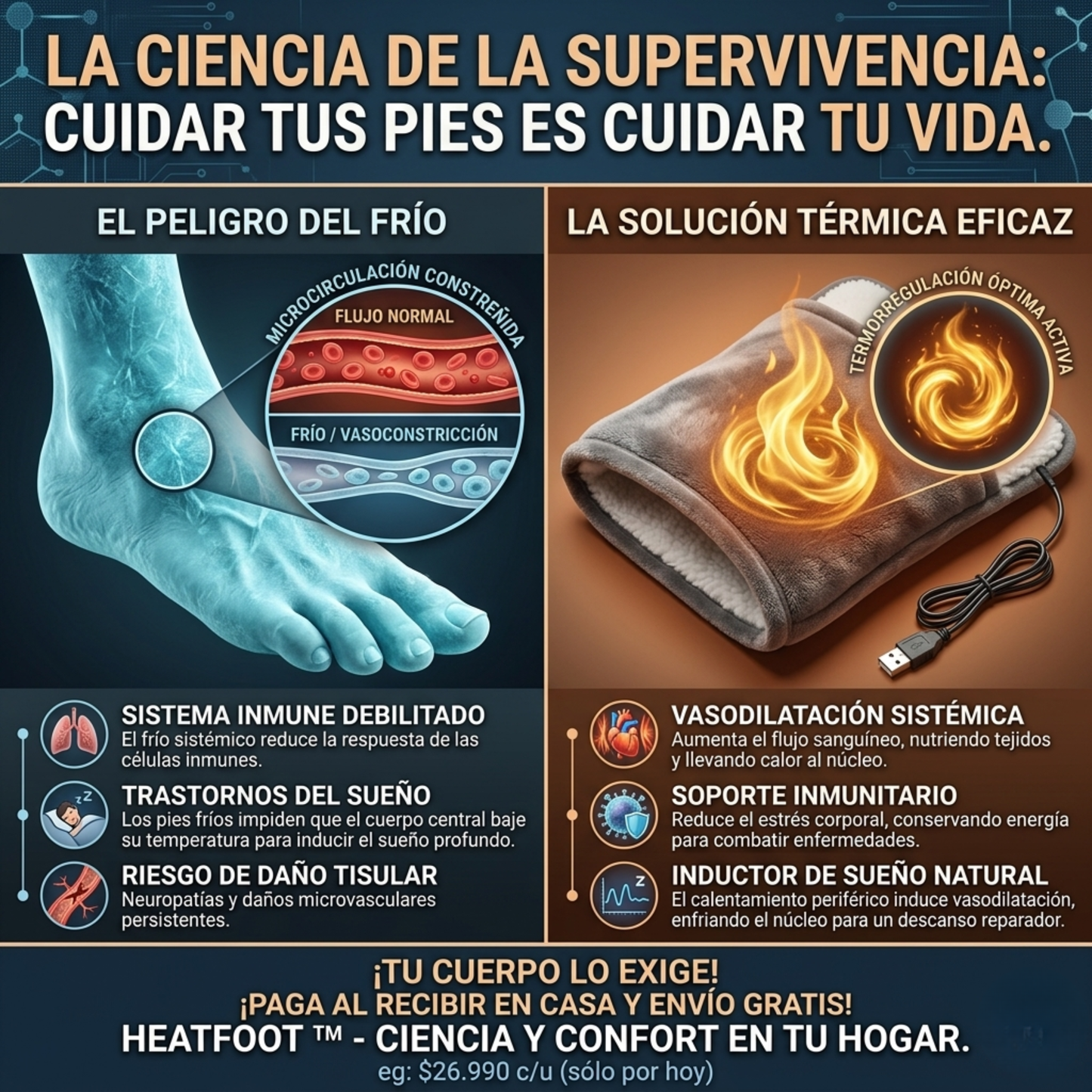 HeatPod™ - Calor instantáneo para tus pies, sin levantarte del sofá