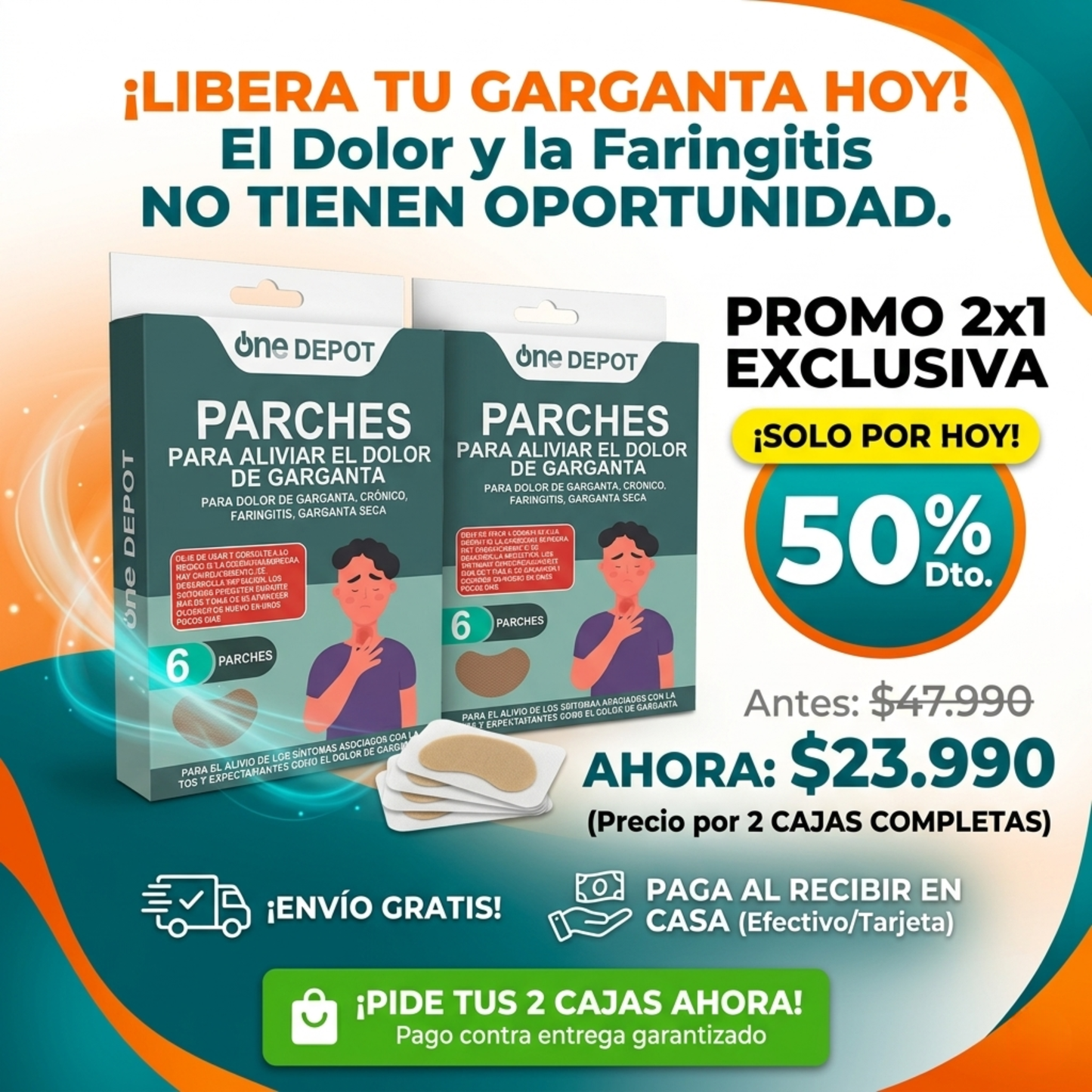 GarganTech™ - Parche Terapéutico para Dolor de Garganta, Faringitis, Ronquera y Tos