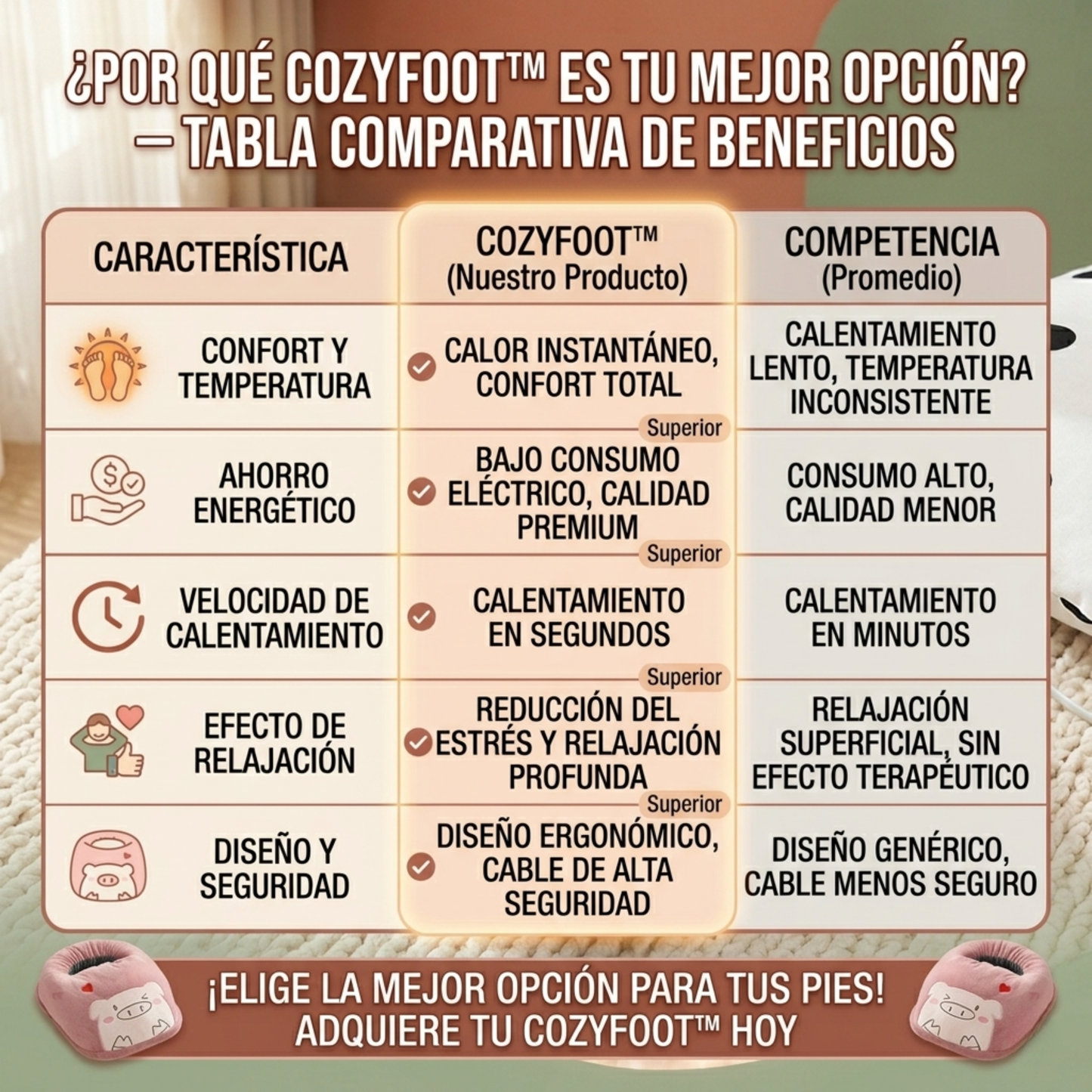 CozyFoot™ - Calor instantáneo para tus pies, cero frío en tu vida