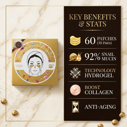 SnailLux™ - Mascarilla Hidratante para Ojos, Elimina Ojeras, Reduce Bolsas y Reafirma la Piel