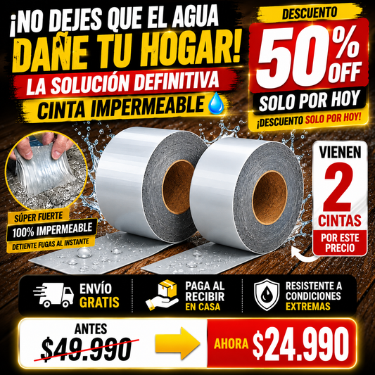 AquaBlock Max™ - Cinta Selladora Impermeabilizante, Multiusos, Antifugas y Resistente a Condiciones Extremas