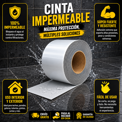 AquaBlock Max™ - Cinta Selladora Impermeabilizante, Multiusos, Antifugas y Resistente a Condiciones Extremas