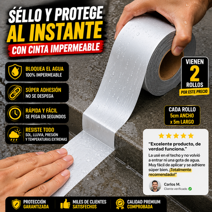 AquaBlock Max™ - Cinta Selladora Impermeabilizante, Multiusos, Antifugas y Resistente a Condiciones Extremas
